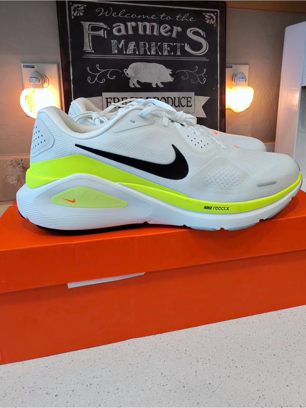 Nike Men’s Athletic Shoes - White with Neon Yellow and Black